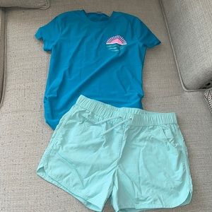 Girls rash guard and shorts swim set XL